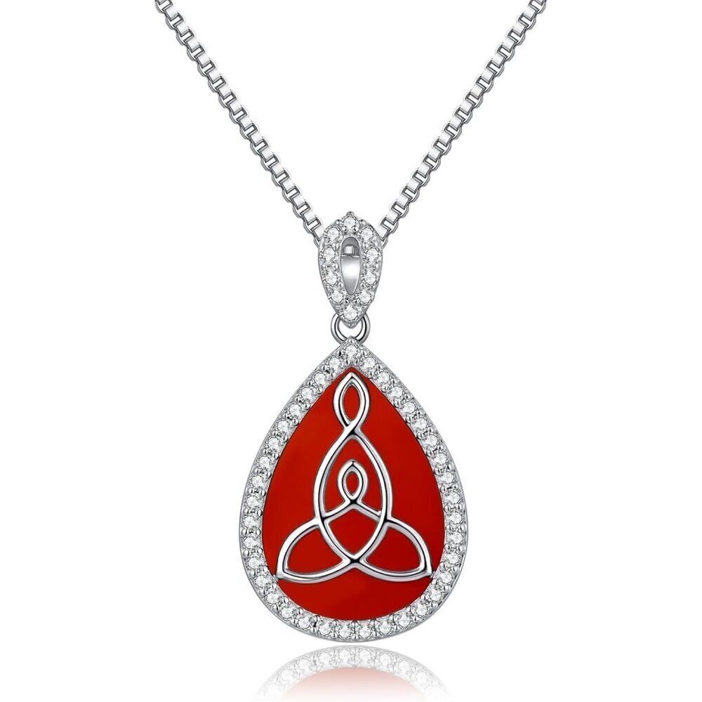 Celtic Motherhood Knot Necklace Sterling Silver Triquetra Vintage Triangle Women